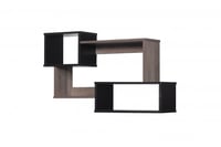 أرفف حائط متشابكة - بني غامق واسود