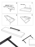 أرفف حائط مستطيلة خشب لون رخامي فاتح مقاس 100 سم A...