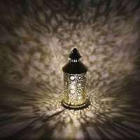 فانوس رمضاني ستيل بشكل جميل ذهبي -G-K-03-2