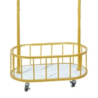 استاند ملابس متحرك 176 سم ذهبي مع عجلات قابل للنقل