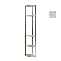 وحدة تخزين رفوف 6 مستويات شكل زاوية لون أبيض رخامي