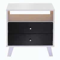 كومودينو درج ورف - أسود وأبيض