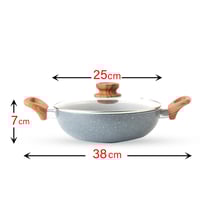مقلاة جرانيت بغطاء زجاج A-07-2