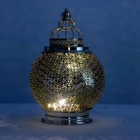 فانوس رمضاني بتصميم رائع باللون الذهبي مع إضاءة LE...