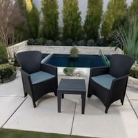 جلسة حديقة خارجية 2 كراسي وطاولة جانبية