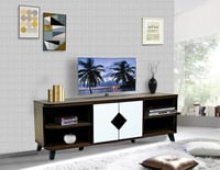 طاولة تلفزيون خشب ماليزي 150 سم , لون بني مع أبيض