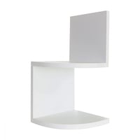 رف زاوية خشبي دورين لون أبيض , شكل أنيق لزوايا الم...