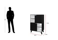 وحدة تخزين ادراج 4 دور خشب ماليزي بابين لون ابيض و...