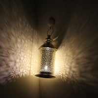 فانوس رمضاني دائري مزخرف ورود ذهبي -G-K-03-2