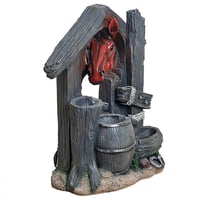 نوافير حديقة منزلية شكل جرة وحصان مع إضاءة LED