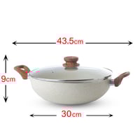 مقلاة جرانيت بغطاء زجاج