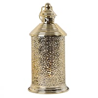 فانوس رمضاني دائري مزخرف ورود ذهبي -G-K-03-2