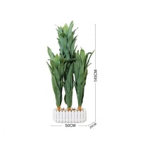 شجرة صناعية للزينة لون اخضر 3 فروع بقاعدة مستطيلة...