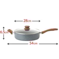 مقلى جرانيت دائري بغطاء 28 سم