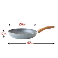 مقلاة يد خشب جرانيت 24 سم A-06-4