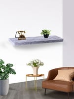 أرفف حائط مستطيلة خشب لون رخامي فاتح مقاس 100 سم A...