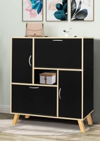 منظم أحذية خشب ماليزي اسود وبيج