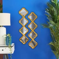 مرآة حائط طولية باللون الذهبي قطعتين مقاس 81 سم A_...