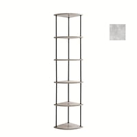 وحدة تخزين رفوف 6 مستويات شكل زاوية لون أبيض رخامي