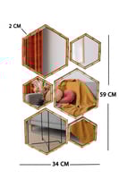 ديكورات مرايا سداسية 6 قطع
