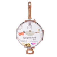 مقلى جرانيت دائري بغطاء 28 سم