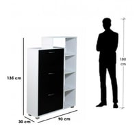 خزانة تنظيم الأحذية من الخشب الماليزي 3 أدوار مع أ...