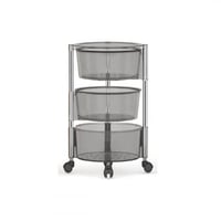 سلة تنظيم دائرية من الإكريليك مع عجلات 3 أدوار