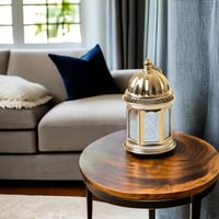 فانوس رمضان بإضاءة LED مع صوت بشكل جميل باللون الذ...