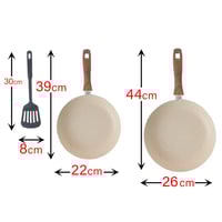 طقم مقلاة جرانيت 2 قطع مع ملعقة مسطحة A-06-2