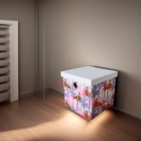 صندوق تخزين مزين بطبعات فلامنجو جميلة