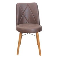 كرسي جلوس بتصميم حديث , قاعدة خشب لون بني