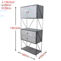 وحدة تخزين أدراج مع رفين - أبيض ورمادي