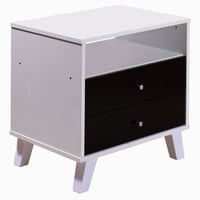 كومودينو درج ورف - أسود وأبيض