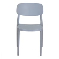 كرسي بلاستيك للطعام لون رمادي بمسند ظهر مريح