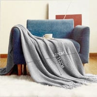 بطانية كنب محبوكة لون رصاصي مقاس 127*152 سم-O-04-0...