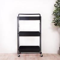 عربة تخزين 3 أدوار مع مقبض وعجلات متحركة قابلة للط...