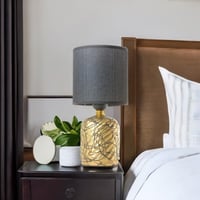 أباجورة طاولة عصرية ذهبي مع اسود