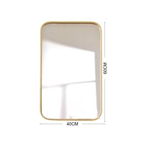 مرآة جدارية مستطيلة الشكل لون ذهبي
