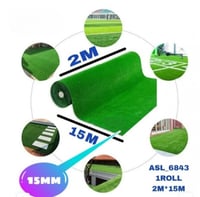 رول للعشب الصناعي أخضر 15ملم مقاس 15*2 م