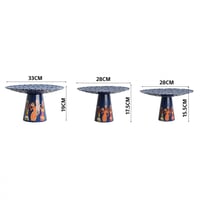 طقم صحون دائرية للتقديم 3 حبة بقاعدة-L-04-01