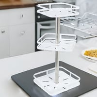 رفوف تنظيم حديد مربعة 3 أدوار لون أبيض