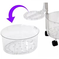 سلة تخزين دائرية من الإكريليك مع عجلات 4 أدوار