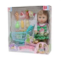 لعبة عروسة مع عربة تسوق سوبر ماركت -F-03-01