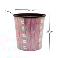 سلة نفايات مستديرة وردي