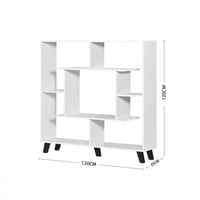 وحدة رفوف مكتبية خشب ماليزي بتصميم مفتوح لون ابيض