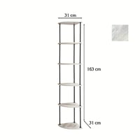 وحدة تخزين رفوف 6 مستويات شكل زاوية - أبيض