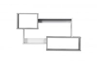 أرفف حائط متشابكة خشب ماليزي لون رمادي وابيض