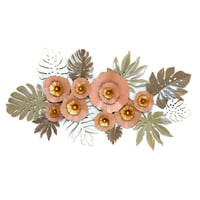 ديكور حائط بتصميم زهور وأوراق الشجر