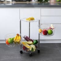 سلة تخزين دائرية من الإكريليك مع عجلات 3 أدوار