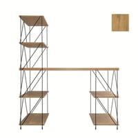 طاولة مكتب مع أرفف جانبية - خشبي